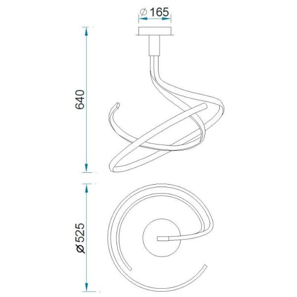 Plafonnier double LED argent et...
