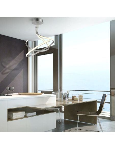 Lámpara de techo Nur 4981 4998 dimmable plata doble ambiente| LeonLeds