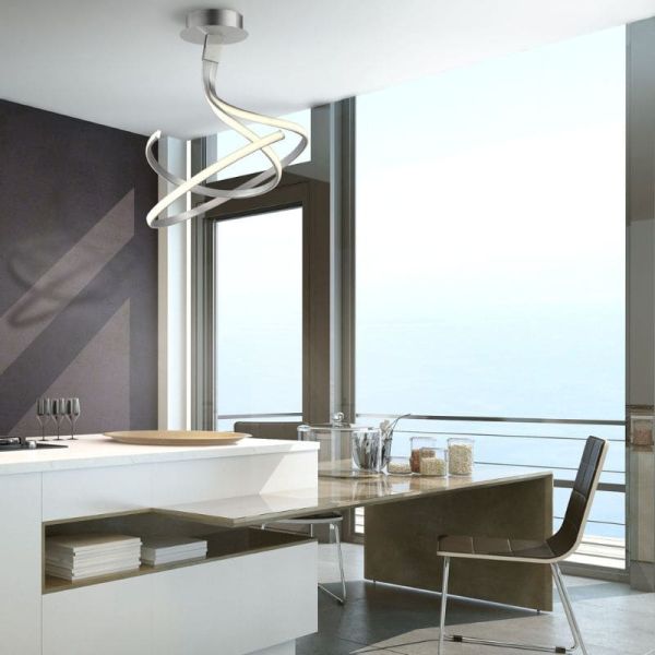 Lámpara de techo Nur 4981 4998 dimmable plata doble ambiente| LeonLeds