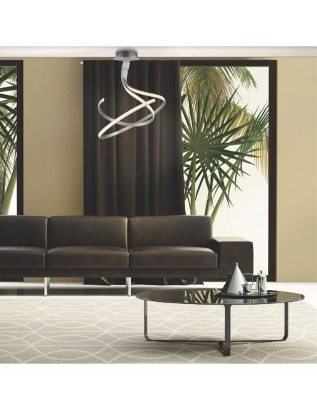 Lámpara de techo Nur 4981 4998 dimmable plata doble ambiente salón| LeonLeds