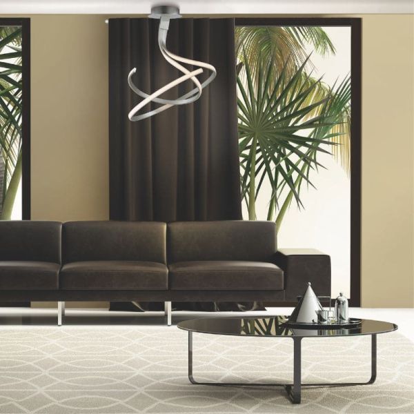 Lámpara de techo Nur 4981 4998 dimmable plata doble ambiente salón| LeonLeds