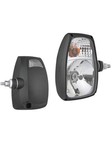 Farol RGV1B-FF com indicador esquerdo H4 12V, IP66, suporte lateral vertical, conector DT04-6P