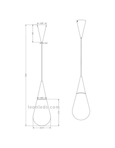 Lámpara de Techo colgante blanca de diseño moderno serie Toulon de Trio Lighting | LeonLeds Iluminación