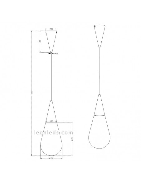 Suspension blanche au design moderne de la série Toulon de Trio Lighting | LeonLeds Lighting