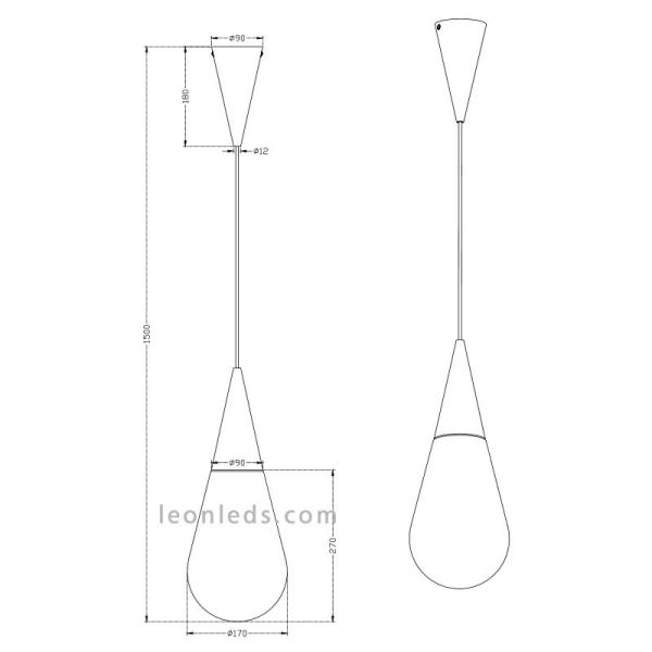 Lámpara de Techo colgante blanca de diseño moderno serie Toulon de Trio Lighting | LeonLeds Iluminación