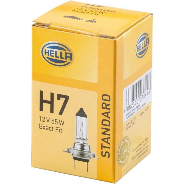 Bombilla halógena HELLA H7 Standard 12V 55W PX26d | caja 1 unidad | 8GH 007 157-121