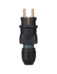 Clavija 2P+T 16A IP44 de caucho negro con prensaestopas salida recta 050340 2