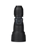 Base de enchufe 2P+T 16A IP44 de caucho negro con prensaestopas salida recta
