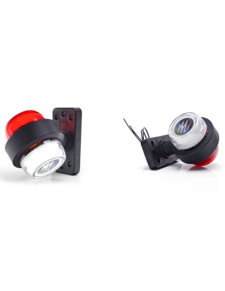 Galibo LED multifunción WAS W74.2A LOGO – 12/24V – efecto neón con emblema WAS, cable 33 cm, luz delantera blanca y lateral roja