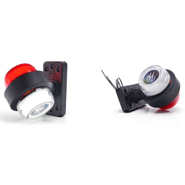 Galibo LED multifunción WAS W74.2A LOGO – 12/24V – efecto neón con emblema WAS, cable 33 cm, luz delantera blanca y lateral roja