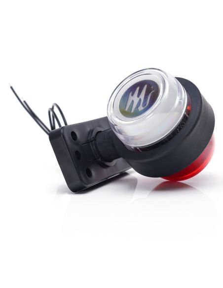 Galibo LED multifunción WAS W74.2A LOGO – 12/24V – efecto neón con emblema WAS, cable 33 cm, luz delantera blanca y lateral roja