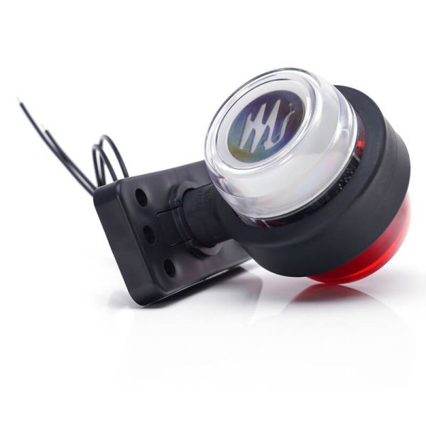 Galibo LED multifunción WAS W74.2A LOGO – 12/24V – efecto neón con emblema WAS, cable 33 cm, luz delantera blanca y lateral roja