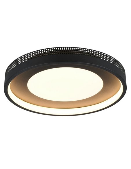 Plafón de techo LED redondo SOLEA Ø40cm 36W 4700lm, 3000K IP20 Negro