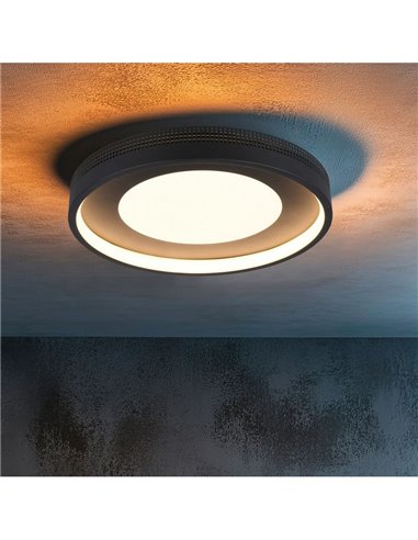 Luminária de teto redonda LED SOLEA Ø40cm 36W 4700lm, 3000K IP20 preta