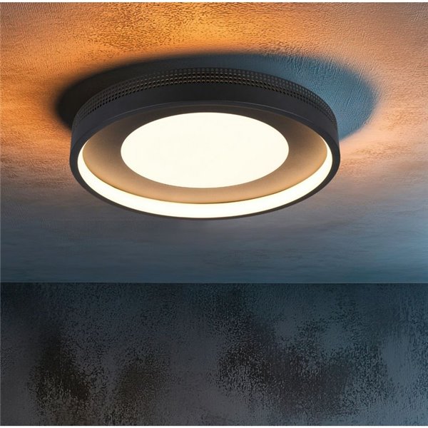 Luminária de teto redonda LED SOLEA Ø40cm 36W 4700lm, 3000K IP20 preta