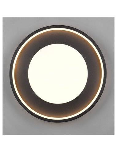 Plafonnier LED rond SOLEA Ø40cm 36W 4700lm, 3000K IP20 Noir