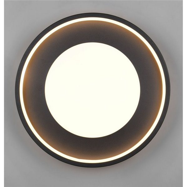 Plafón de techo LED redondo SOLEA Ø40cm 36W 4700lm, 3000K IP20 Negro