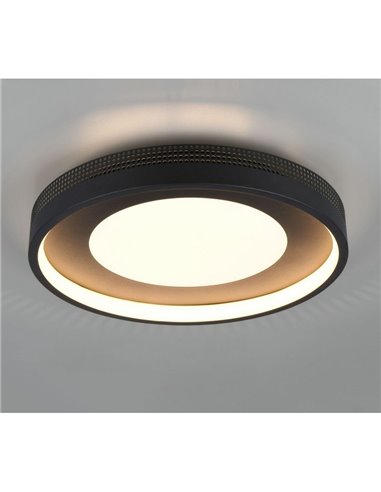 Plafonnier LED rond SOLEA Ø40cm 36W 4700lm, 3000K IP20 Noir