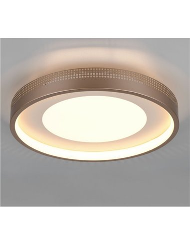 Plafonnier rond LED SOLEA Ø40cm 36W 4700lm, 3000K IP20 Marron