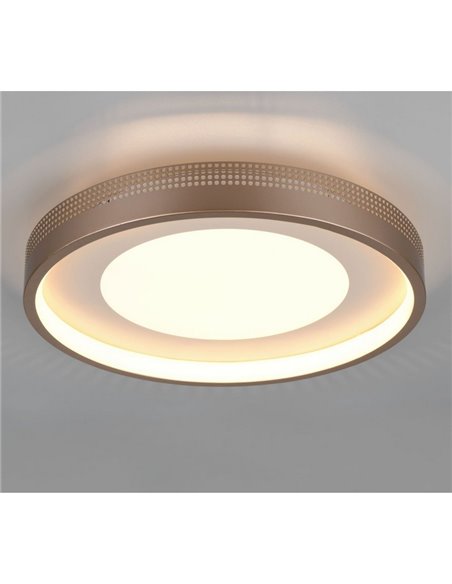 Luminária de teto redonda LED SOLEA Ø40cm 36W 4700lm, 3000K IP20 Castanho