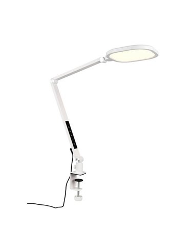 Luminária de mesa LED estilo flexo multiposições regulável SERVO 13,5 W 1400 lm, 3000+4200+6500 K, branca