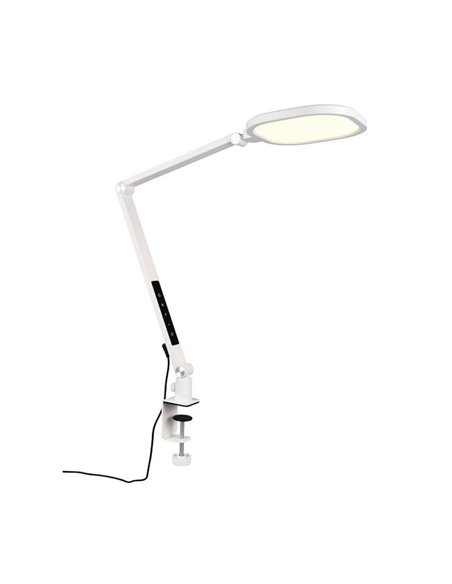 Lámpara de mesa LED estilo flexo multiposición SERVO 13,5W 1400lm regulable 3000+4200+6500K Blanco