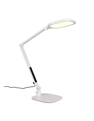 Lámpara de mesa LED estilo flexo multiposición SERVO 13,5W 1400lm regulable 3000+4200+6500K Blanco