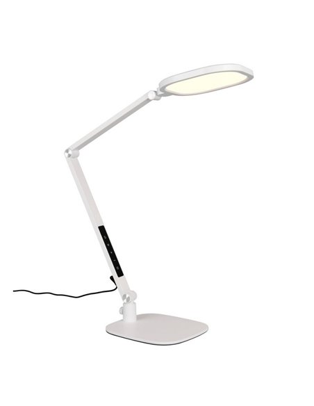 Luminária de mesa LED estilo flexo multiposições regulável SERVO 13,5 W 1400 lm, 3000+4200+6500 K, branca