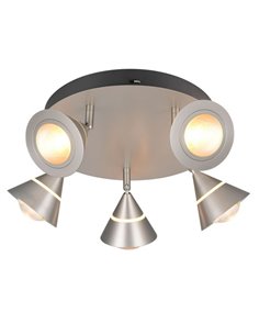 Plafonnier LED 5 lumières pivotantes ROMEO 7W 5x700lm, 2300+3000+4000K IP20 Nickel
