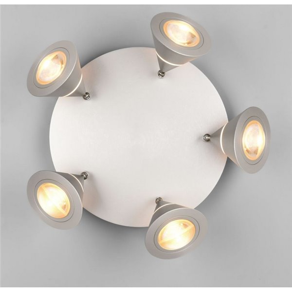 Plafón de techo LED con 5 luces pivotantes ROMEO 7W 5x700lm, 2300+3000+4000K IP20 Níquel