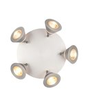 Plafón de techo LED con 5 luces pivotantes ROMEO 7W 5x700lm, 2300+3000+4000K IP20 Níquel