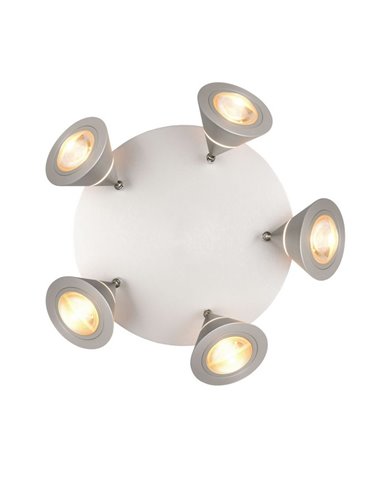 Plafón de techo LED con 5 luces pivotantes ROMEO 7W 5x700lm, 2300+3000+4000K IP20 Níquel