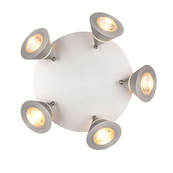 Plafón de techo LED con 5 luces pivotantes ROMEO 7W 5x700lm, 2300+3000+4000K IP20 Níquel