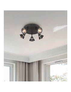 Plafón LED con 5 focos pivotantes ROMEO 7W 5x700lm, 2300+3000+4000K IP20 Negro 2