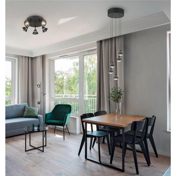 Plafonnier LED avec 5 spots orientables ROMEO 7W 5x700lm, 2300+3000+4000K IP20 Noir