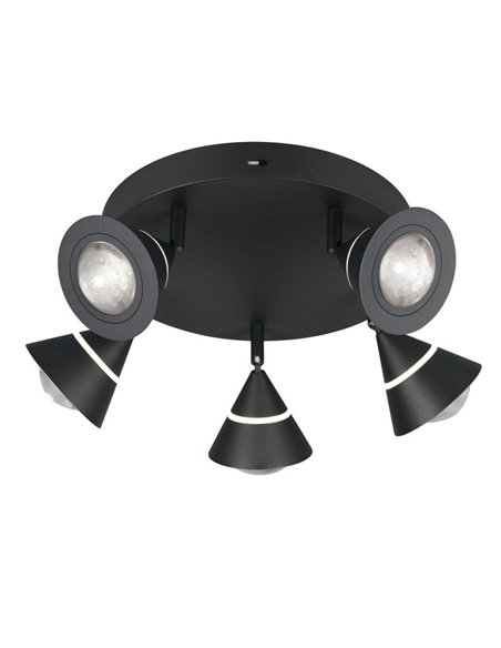 Plafonnier LED avec 5 spots orientables ROMEO 7W 5x700lm, 2300+3000+4000K IP20 Noir