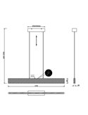 Lámpara colgante LED EDGEWOOD 115cm 27W 3100lm regulable 2700–6000 K doble iluminación IP20