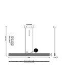 Lámpara de techo LED EDGEWOOD luz arriba y abajo 150cm 27W 3100lm regulable 2700–6000K IP20