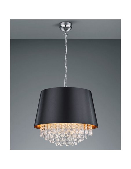 Lampe de plafond Moderne Noir et Doré Lorely 3xE14