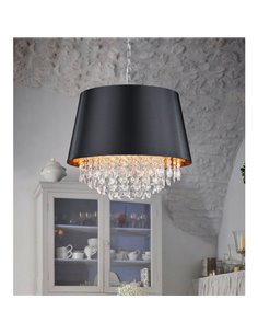 Lampe de plafond Moderne Noir et Doré Lorely 3xE14 2