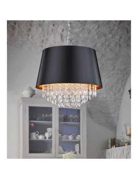 Lampe de plafond Moderne Noir et Doré Lorely 3xE14