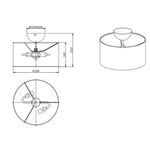 Candeeiro de teto Redondo preto e Oro Hostel