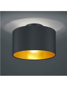 Plafonnier rond noir et doré Hostel 2