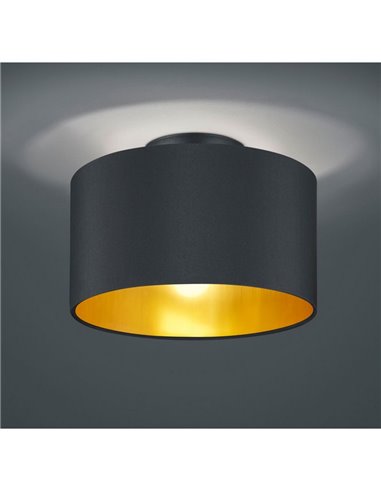 Plafón Redondo Negro y Oro Hostel