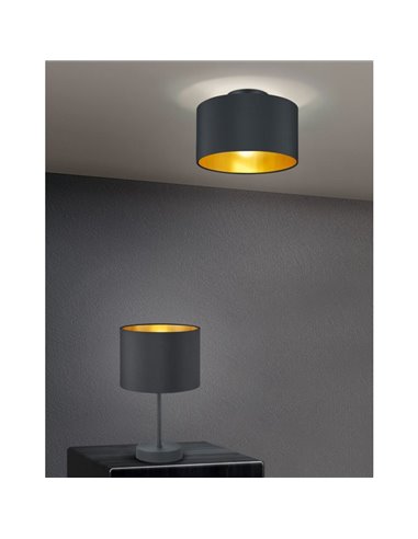 Plafón Redondo Negro y Oro Hostel