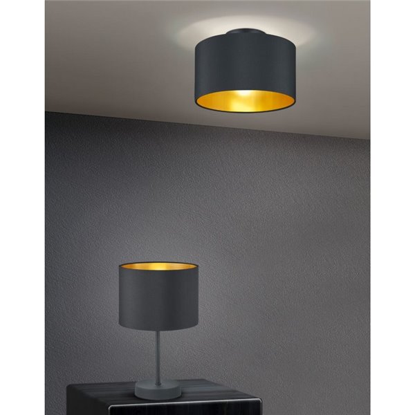 Plafonnier rond noir et doré Hostel