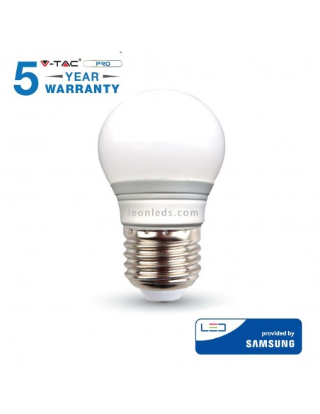 Ampoule Led Sphérique Vtac Pro VT-245 262 E27 G45 4.5W- Puce Sphérique Samsung avec Garantie 5 ans pas cher | LeonLeds illumine