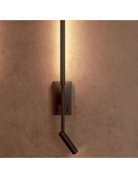 Aplique LED con lector negro Torch Mantra 6703 detalle| LeonLeds