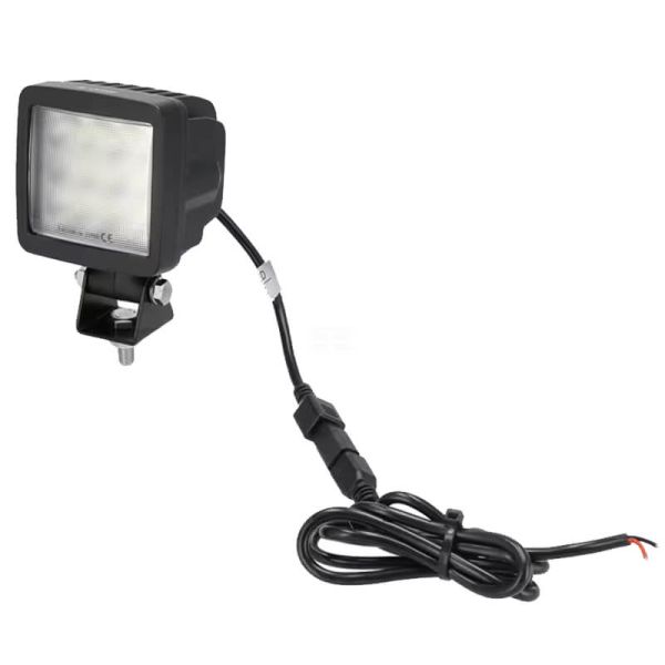 Luz de trabalho LED quadrada de 76 W e 11970 Lm muito potente, 12/24 V com suporte giratório, IP67