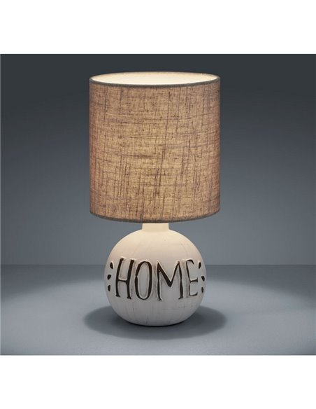 Candeeiro de mesa Rústico Castanho Esna Home Grande 1XE14